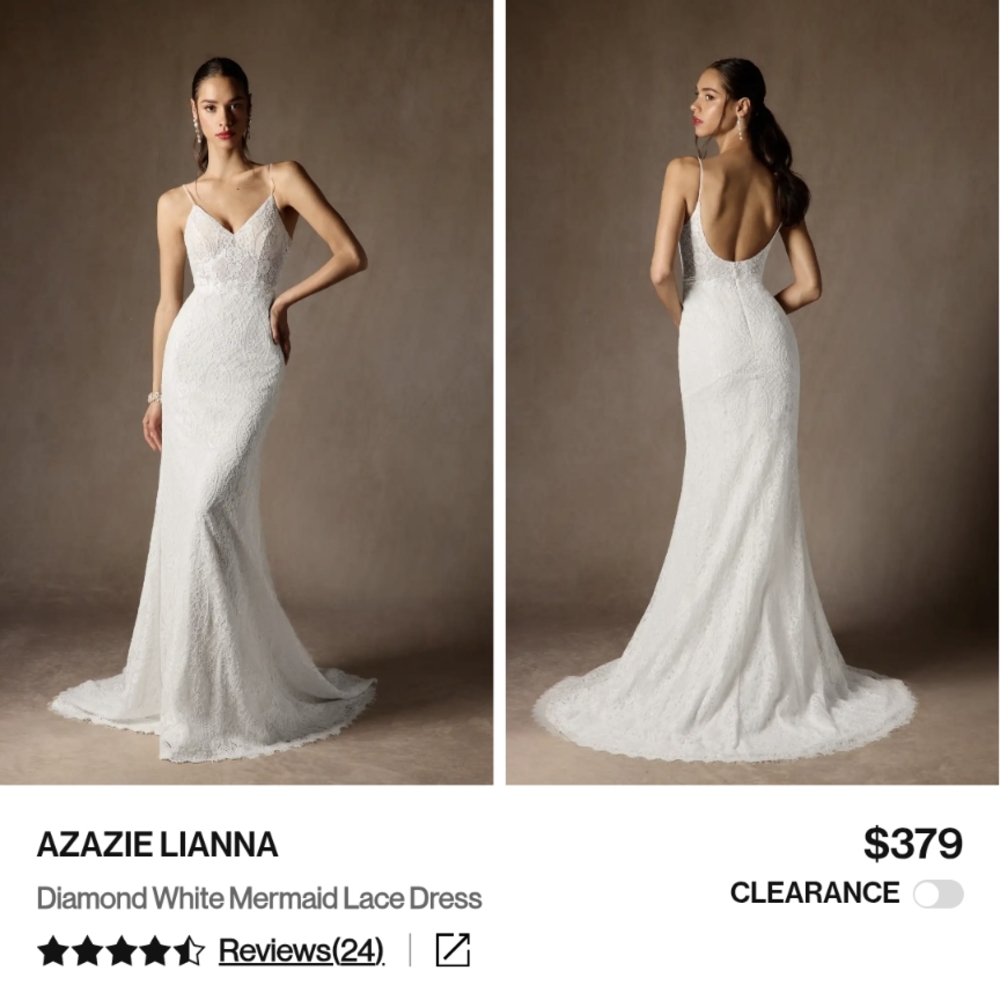Azazie White Lace Mermaid Dress